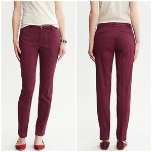 Banana Republic Camden Fit Red Diamond Print Ankle Pants Size 4 NWT